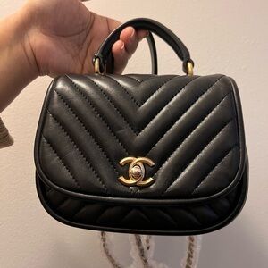 Chanel Black Quilted Mini Calfskin Leather Handbag